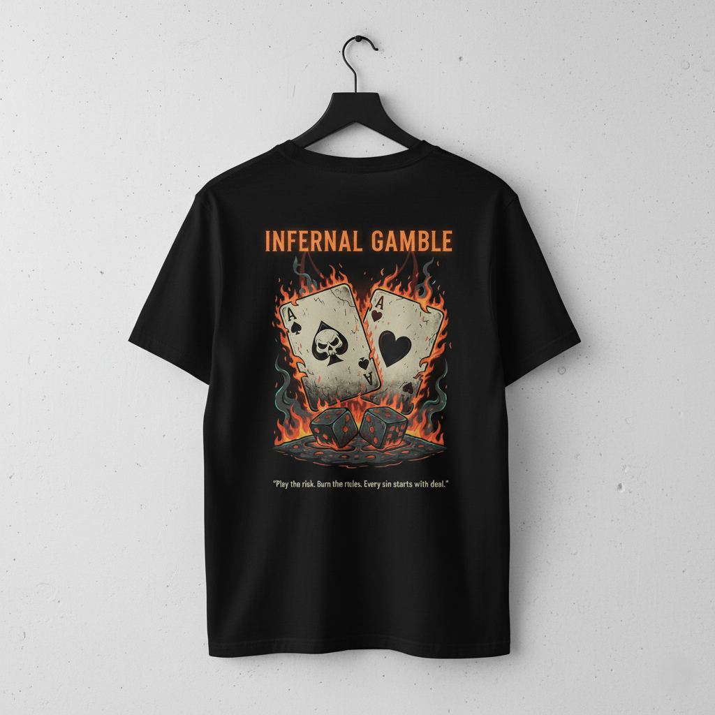 🔥 Infernal Gamble Tee — Play the Risk, Burn the Rules ♠️