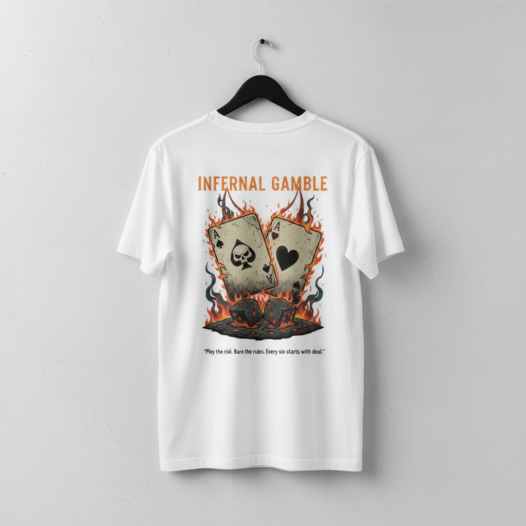 🔥 Infernal Gamble Tee — Play the Risk, Burn the Rules ♠️
