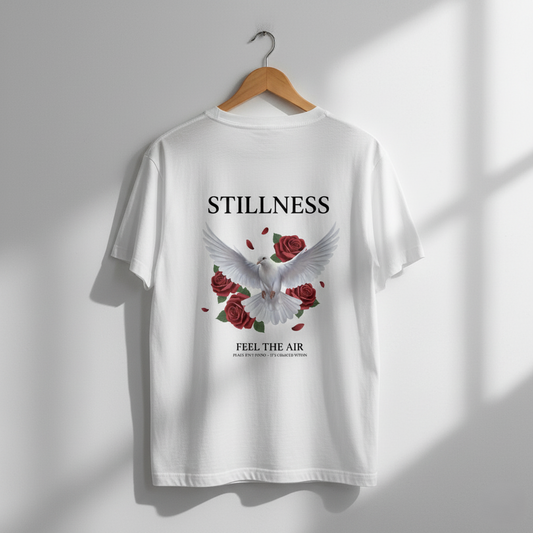 🕊️ Stillness Tee — Feel the Air, Find Your Peace 🌹
